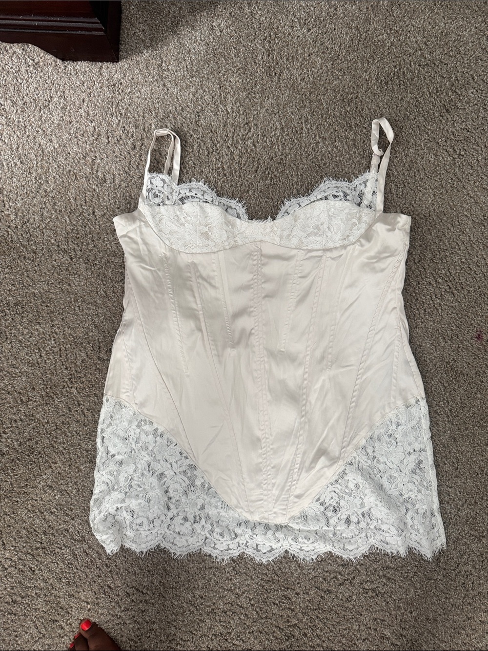 Finesse Ivory Lace-Trim Mini Chemise